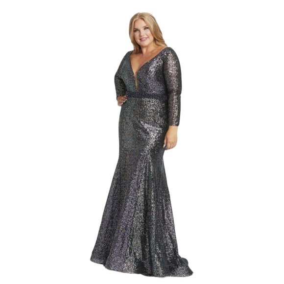 MAC DUGGAL MULTI COLORED TRUMPET GOWN - Picture 1 of 4